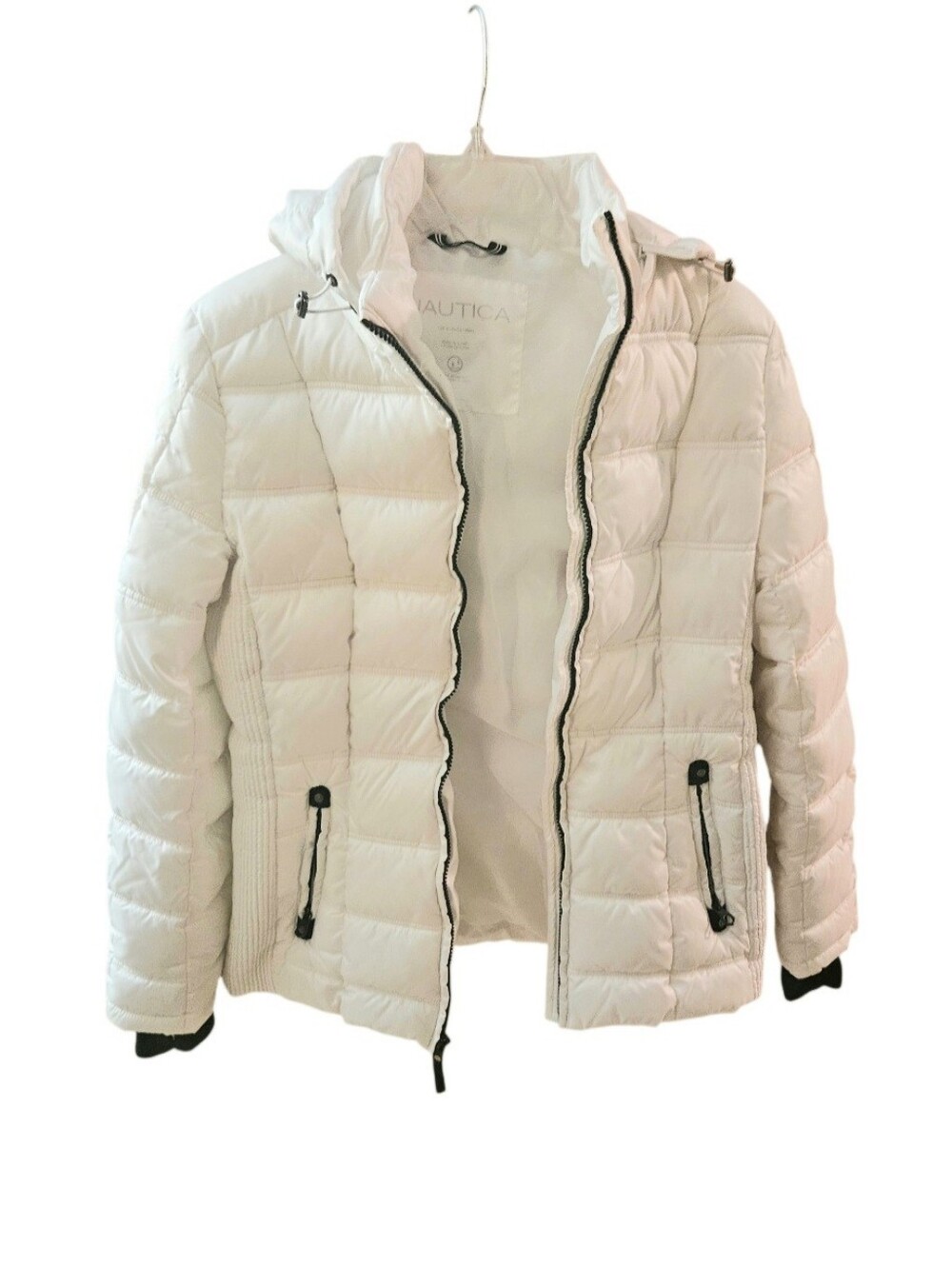 Nautica Water Resistant Detach Hood Quilted Puffer Jacket Women M